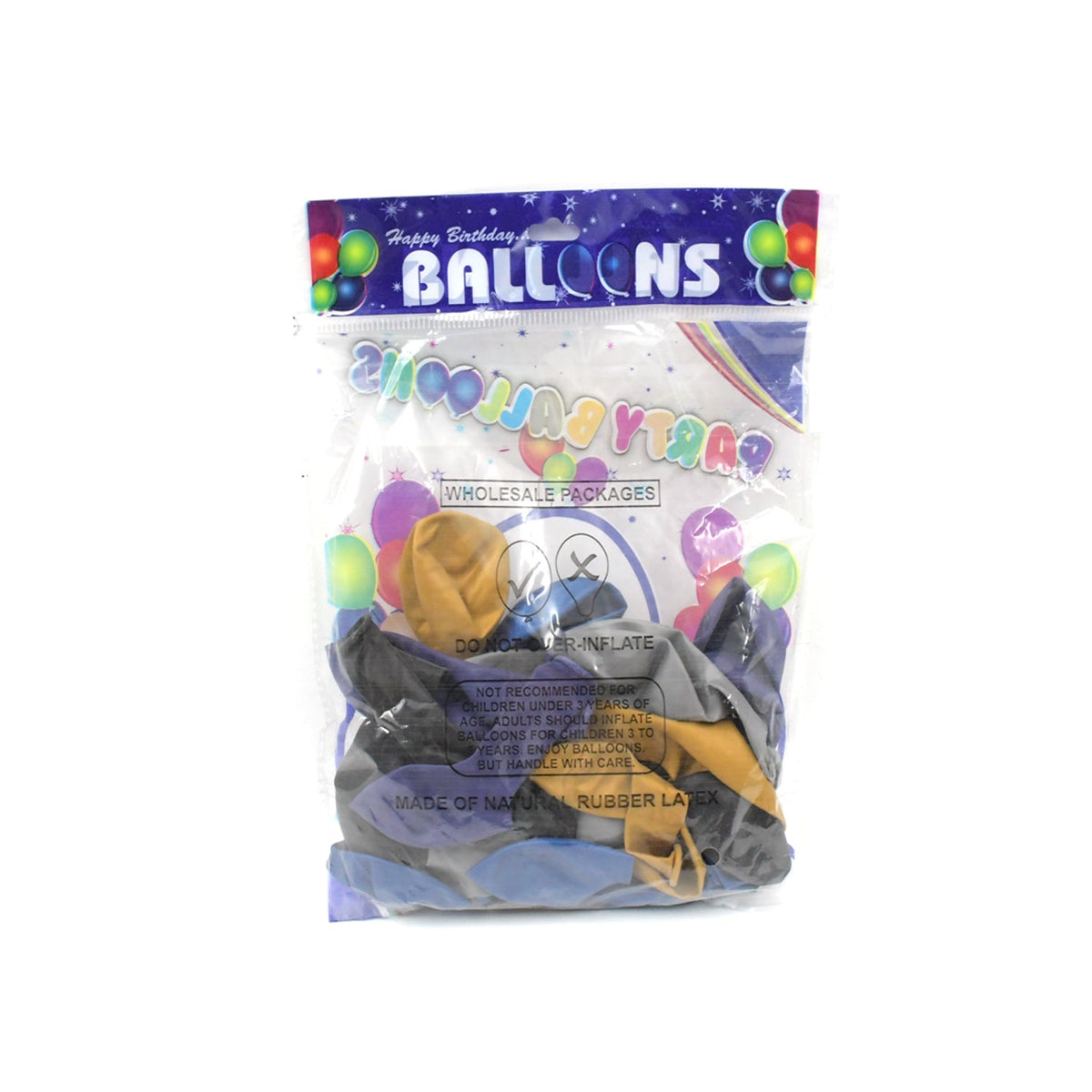Close-up of a cluster of natural latex balloons in various vibrant colors for events.