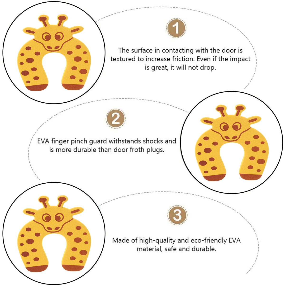 Angled view of the door stopper, showcasing its practical design.